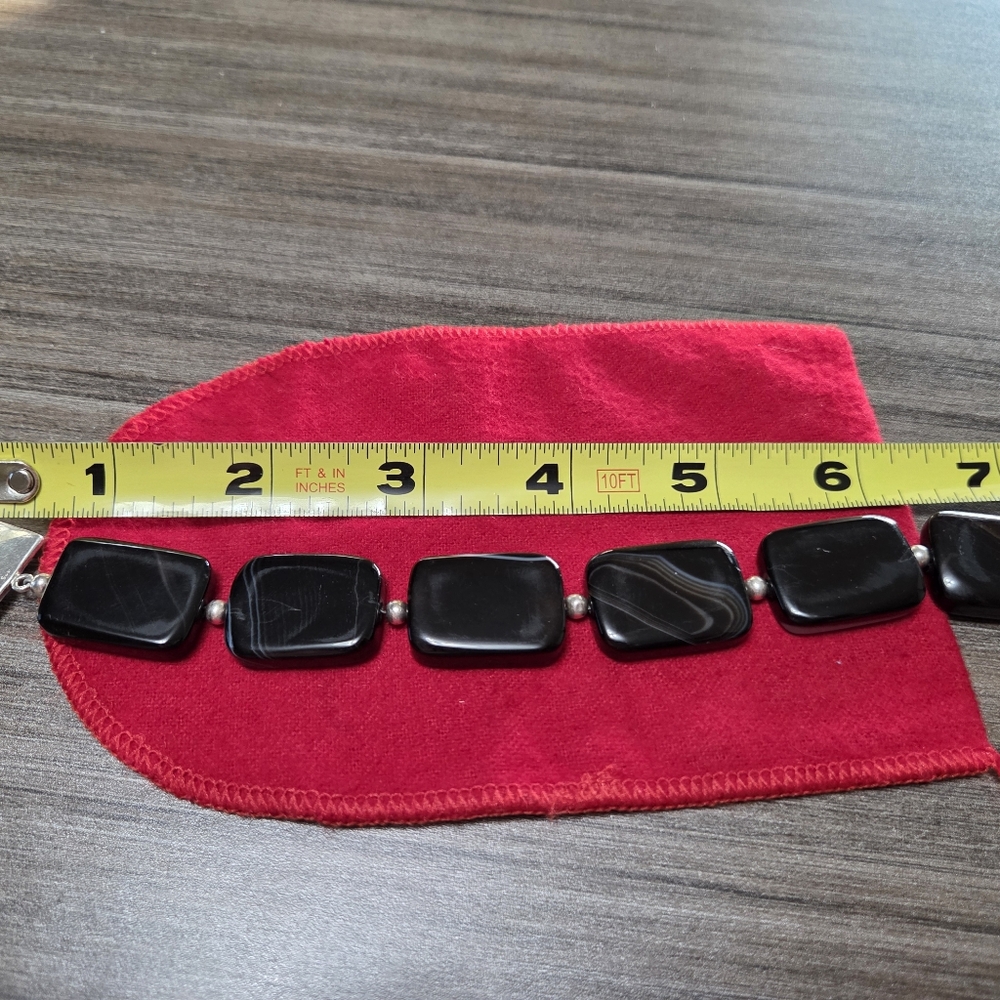 Real Black Onyx Stone Bracelet - Picture 3 of 6